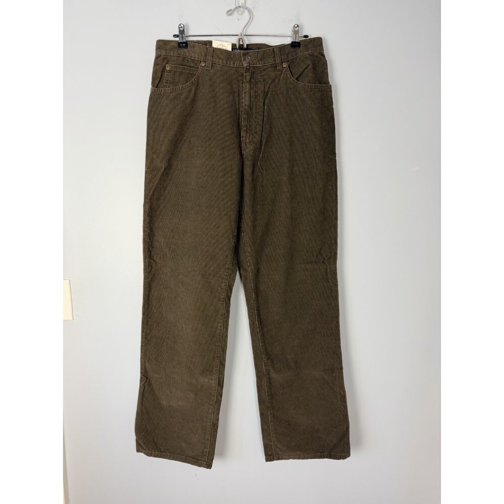 NWT Sonoma Corduroy Pants Mens 33x32 Moss Brown Straight Fit Cotton